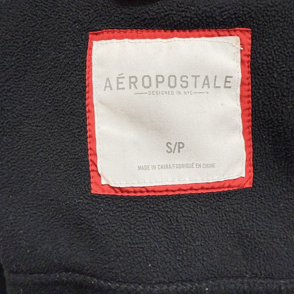 Aeropostale Black Fleece Jacket Full Zip Pockets Size‎ S P - Picture 8 of 8